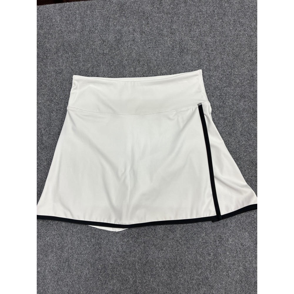 Light & Bare White Athletic Skort Black Trim Tennis Golf Skirt Small LH22005